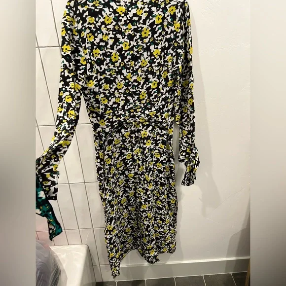 PROENZA SCHOULER Women's Wildflower-Print Georgette Midi Dress Size 4 in Black - Picture 7 of 15